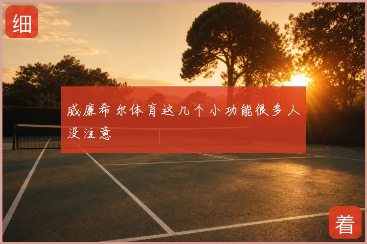 威廉希尔体育这几个小功能很多人没注意